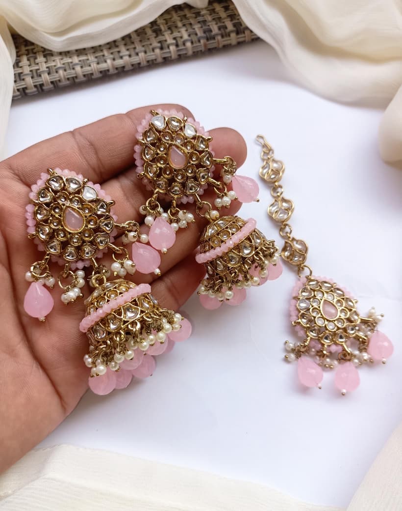 Gold Polish Jhumki's Teeka