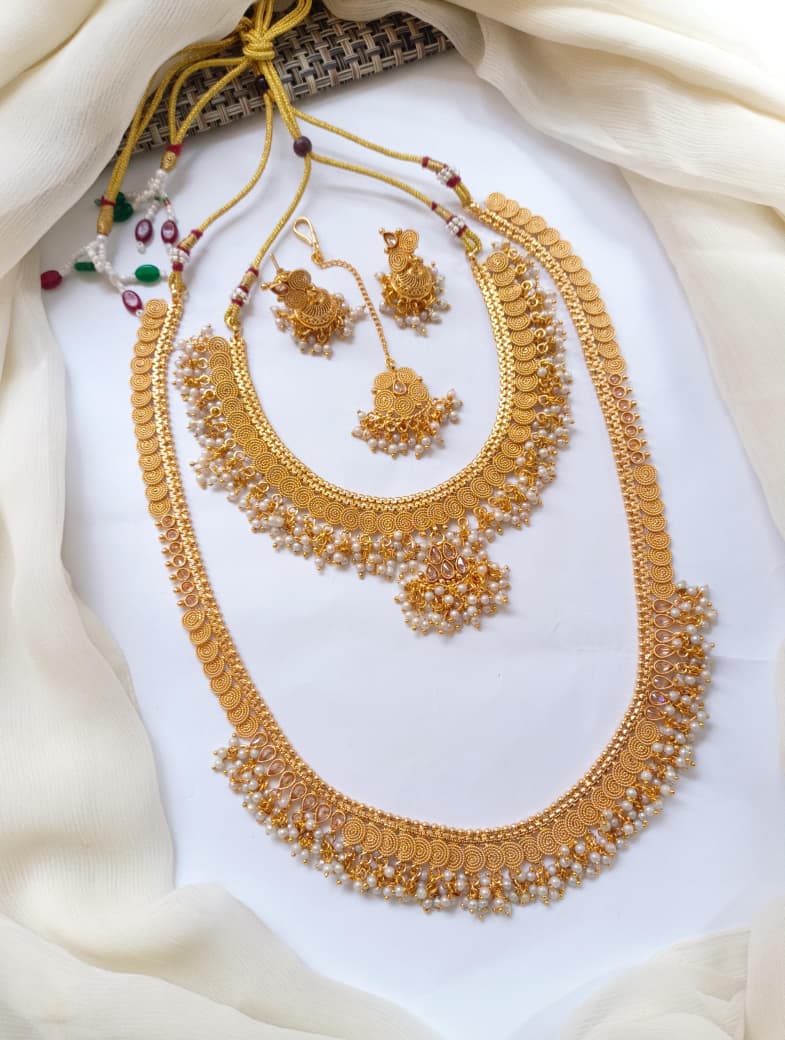 Necklace Teeka Set With Mala