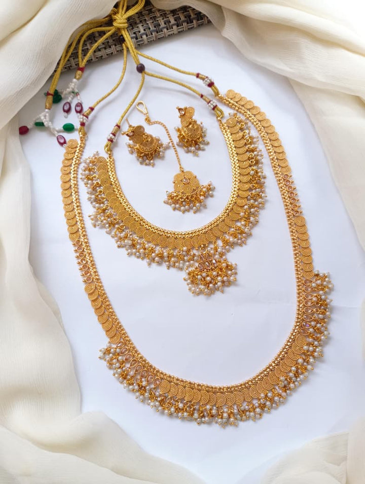 Necklace Teeka Set With Mala