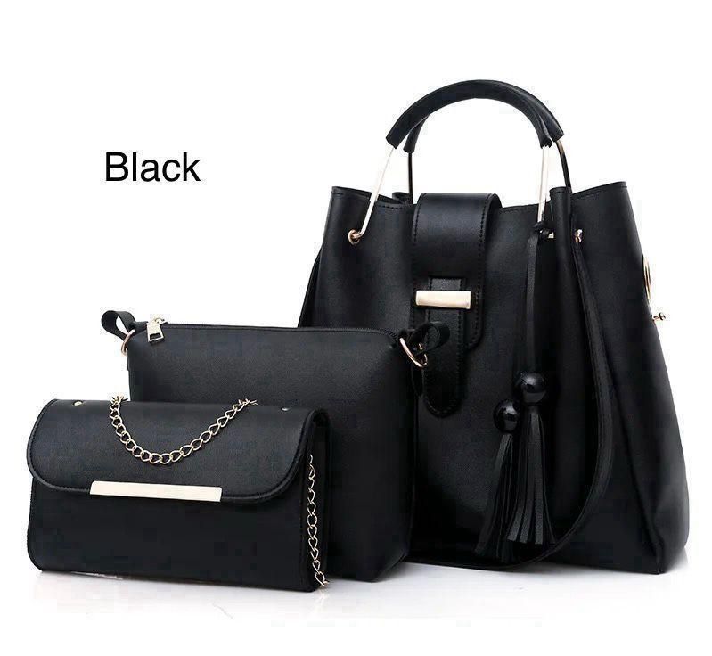 3-piece set includes a high-quality soft leather bag,