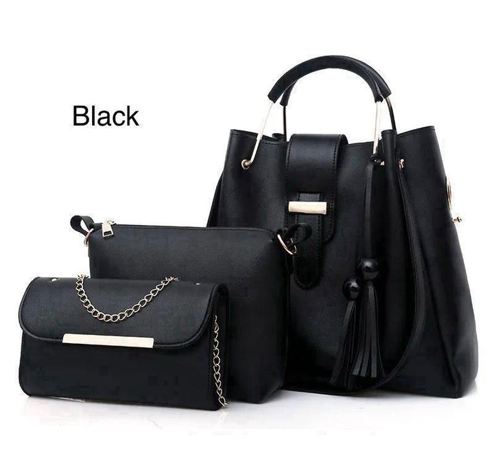 3-piece set includes a high-quality soft leather bag,