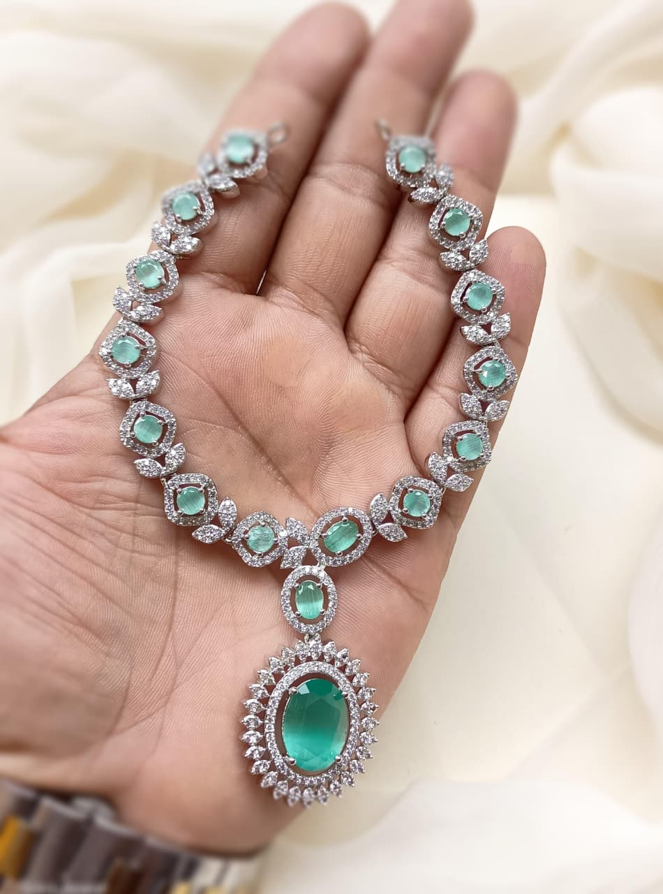 Diamond Zarcon Necklace Set