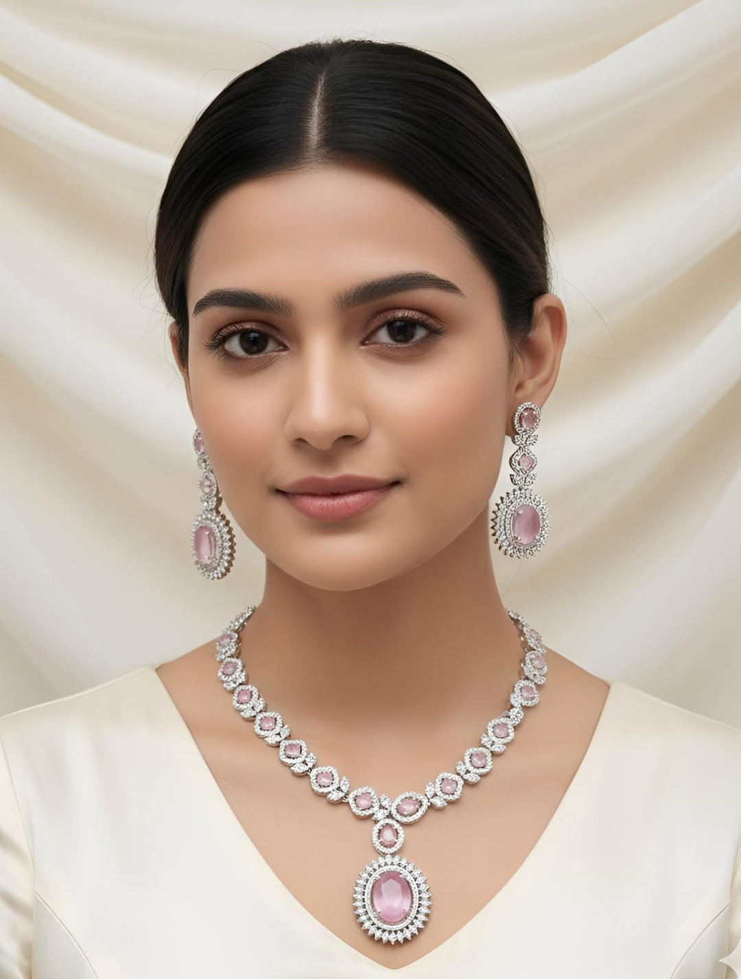 Diamond Zarcon Necklace Set