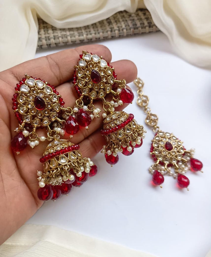 Gold Polish Jhumki's Teeka