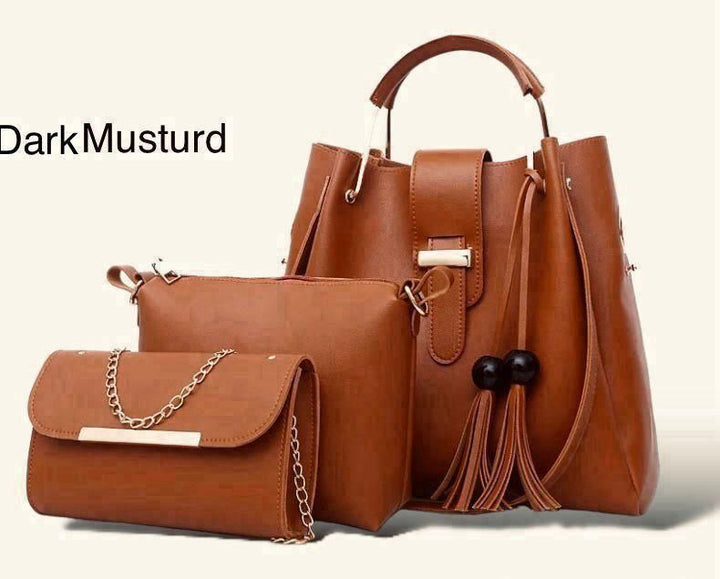 3-piece set includes a high-quality soft leather bag,