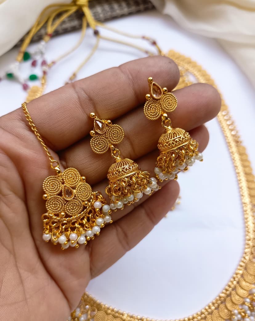 Necklace Teeka Set With Mala