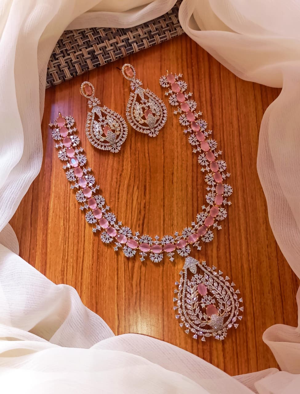 Short Mala Style Fancy Necklace Set
