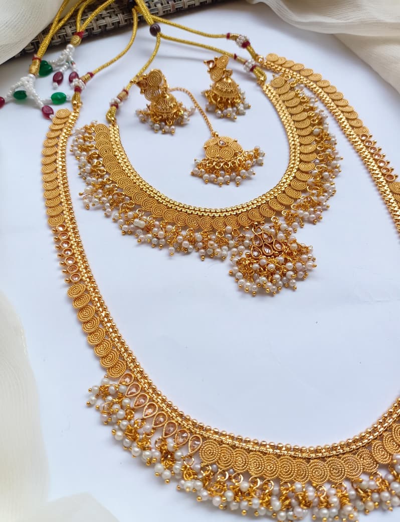 Necklace Teeka Set With Mala