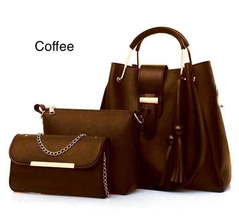 3-piece set includes a high-quality soft leather bag,