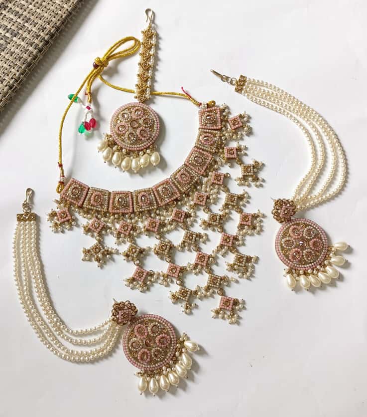 Antique Gold Polish Stylish Bridal set
