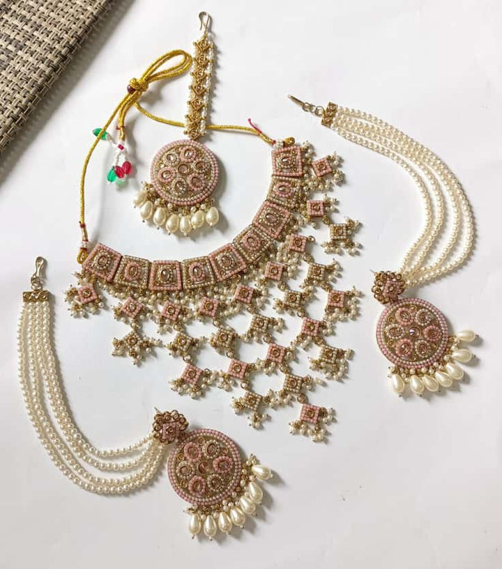 Antique Gold Polish Stylish Bridal set