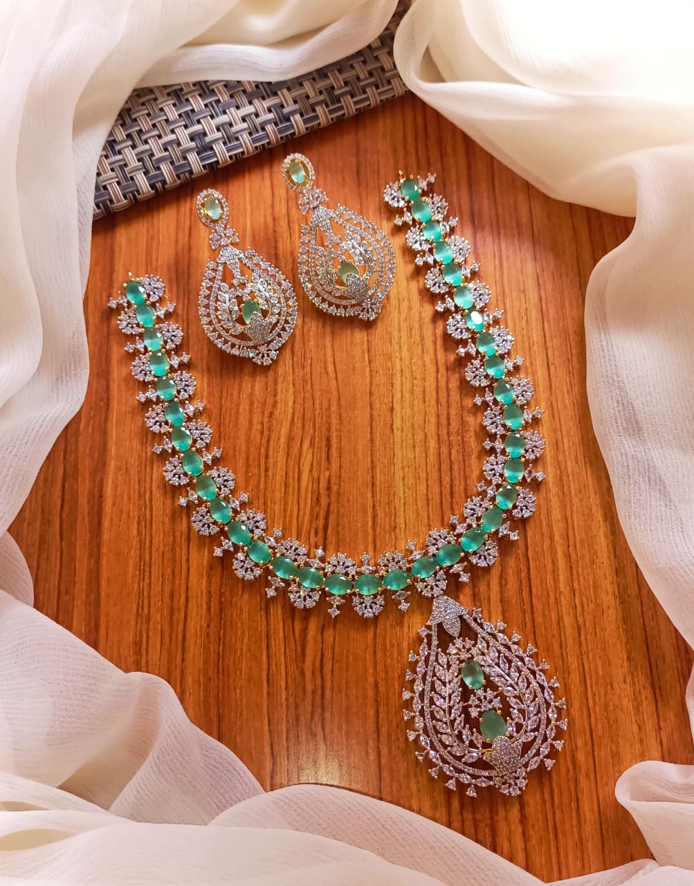 Short Mala Style Fancy Necklace Set