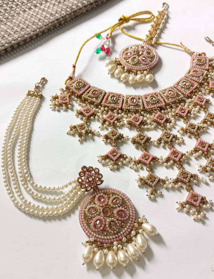 Antique Gold Polish Stylish Bridal set