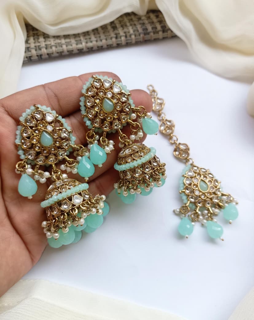 Gold Polish Jhumki's Teeka