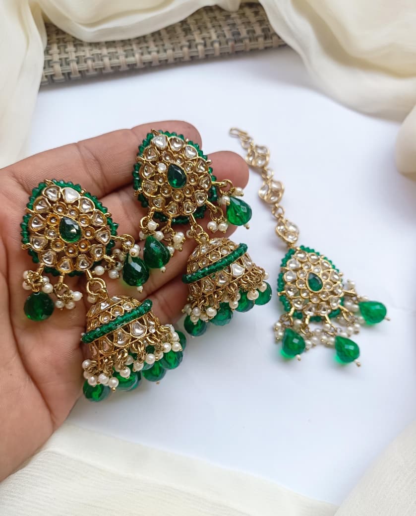 Gold Polish Jhumki's Teeka