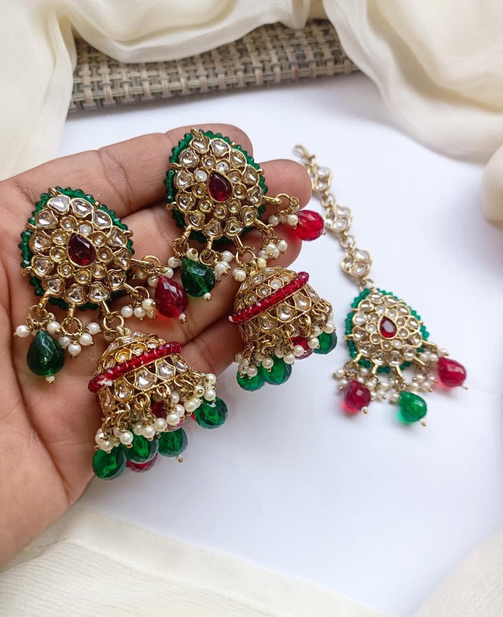 Gold Polish Jhumki's Teeka
