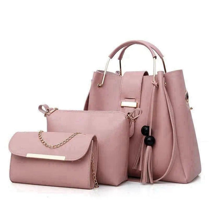 3-piece set includes a high-quality soft leather bag,